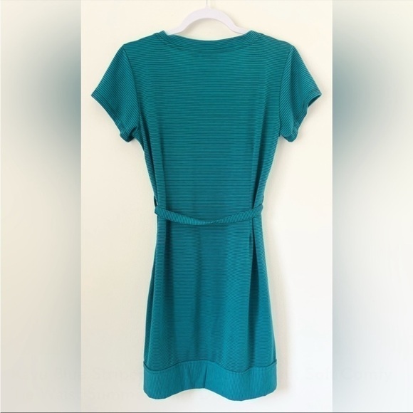 Kavu Blue Striped V-Neck Jersey Knit Soft Comfy
Tie Waist Summer Shirt Dress - Picture 4 of 8